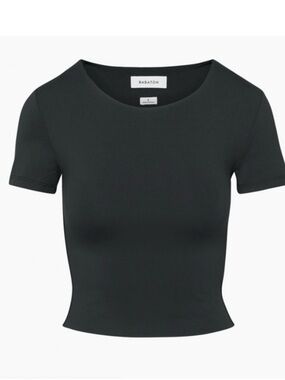 Aritzia Babaton Cropped Black Baby Tee Size Small